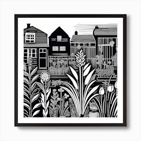 Lion cut inspired Black and white Garden plants & flowers art, Gardening art, Garden 222 Art Print