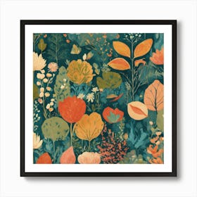 Tiny Abstract Repeating Pattern Design With Nature Inspired Embellishment Art Print