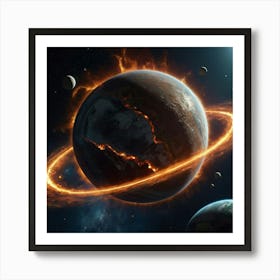 Default Create A Picture Of A Planet Colliding Into Another Pl 1 Art Print