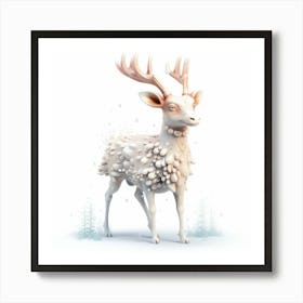 Snow Deer Art Print