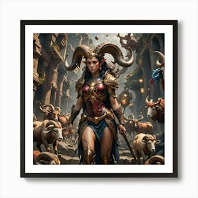 Woman With Horns Art Print