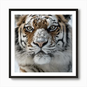 A Close Up Of A Majestic Tiger, Capturing Its Intense Gaze And Powerful Presence Art Print