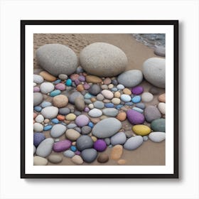 Pebbles On The Beach Art Print