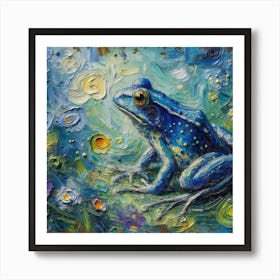 Blue frog 1 Art Print