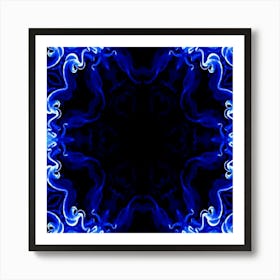 Abstract Blue Smoke 1 Poster