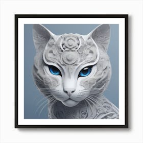 Cat With Blue Eyes Art Print