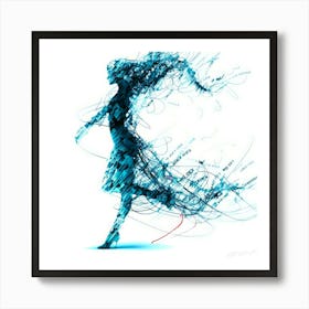 Dance Aesthetic - Dancer In Blue Art Print