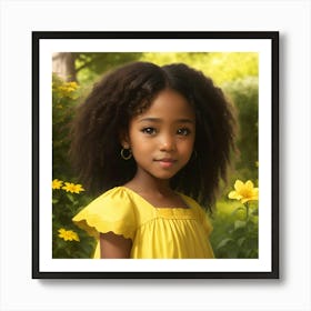 Cute ebony girl Art Print