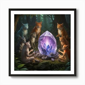 Crystal Foxes Art Print