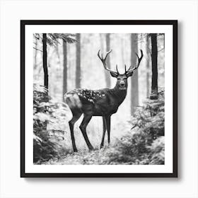 Deer In The Forest 9 Art Print
