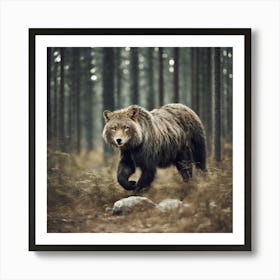 Brown Bear In The Forest Art Print