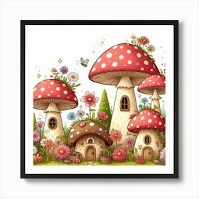 Whimsical Magical Mushroom 3 Art Print