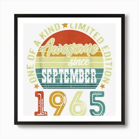 Awesome Since September 1965 57 Years Old 57th Birthday Art Print