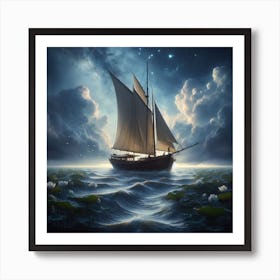 sailing boat Art Print