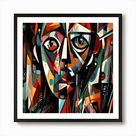 Abstract Painting,Abstract colorful painting of a woman's face illustration Art Print