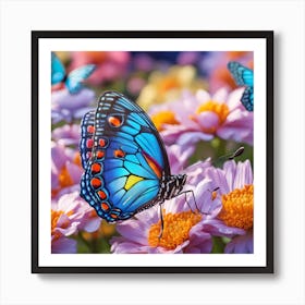 Butterfly On A Flower Art Print