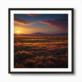 Sunset In The Desert 10 Art Print