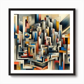 A mixture of modern abstract art, plastic art, surreal art, oil painting abstract painting art deco architecture 8 Art Print