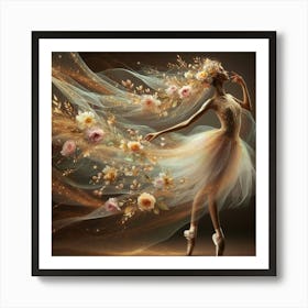 Ballerina With Flowers 1 Art Print