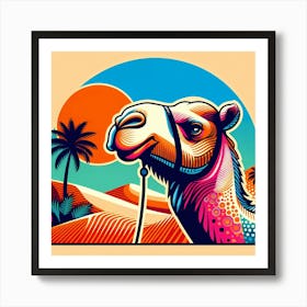 Camel In The Desert Art Print