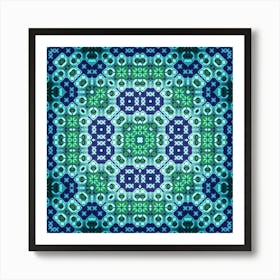 Abstract Pattern In Blue And Green Art Print