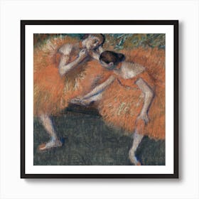 Two Acrobats, Edgar Degas Square Art Print