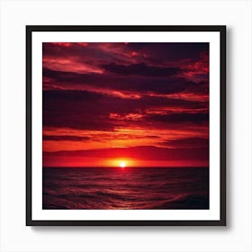 Sunset Over The Ocean 135 Art Print