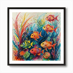 Colorful Fishes Art Print