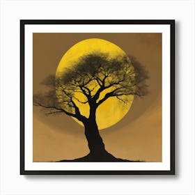 Tree In The Moonlight Art Print