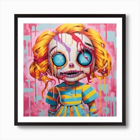 Skeleton Girl Art Print