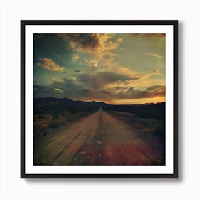 Dirt Road At Sunset Affiche