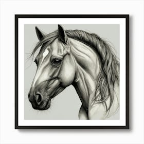 Horse Head Drawing 2 Art Print