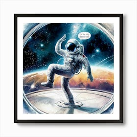 Space Dancer Watercolor Painting Art Print