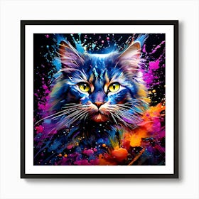 Colorful Cat 16 Poster