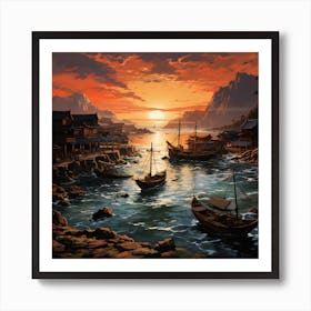 Asian Sunset 2 Art Print