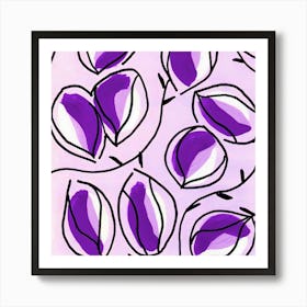 Seed Pods Square Purple Art Print