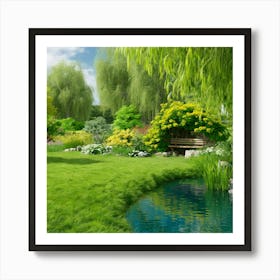 Pond In The Garden Poster