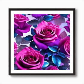 Purple Roses Wallpaper 1 Art Print