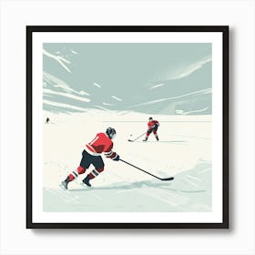 A Ice Hockey Match Minimal Illustration 1718700936 2 Art Print