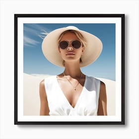 Woman In A Hat 5 Art Print