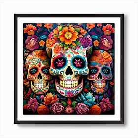 Day Of The Dead Skulls 14 Art Print