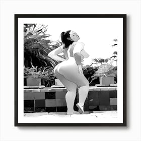 Nude Woman Posing 6 Art Print