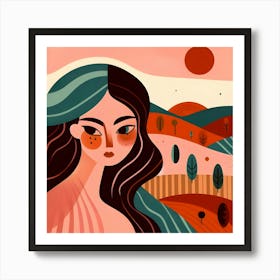 Abstract Woman And Nature Art Print