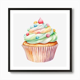 Cupcake Watercolor Illustration 2 Art Print