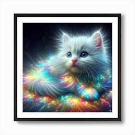 White Cat With Blue Eyes 13 Art Print