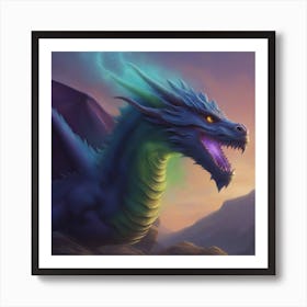 Blue Dragon 2 Art Print