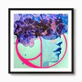 Surreal abstract woman portrait Art Print