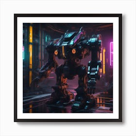 Robot In A Futuristic City 1 Art Print