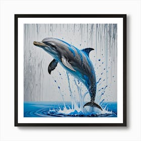 Dolphin Jumping Out Of Water 1 Art Print