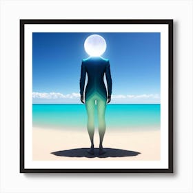 Man Standing On The Beach 1 Art Print